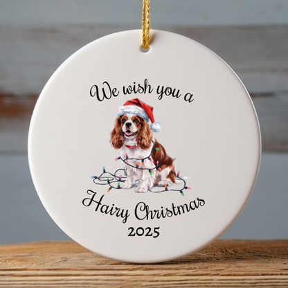 Christmas Cavalier King Charles Spaniel Ornament, Christmas Lights Dog Keepsake