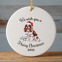 Load image into Gallery viewer, Christmas Cavalier King Charles Spaniel Ornament, Christmas Lights Dog Keepsake
