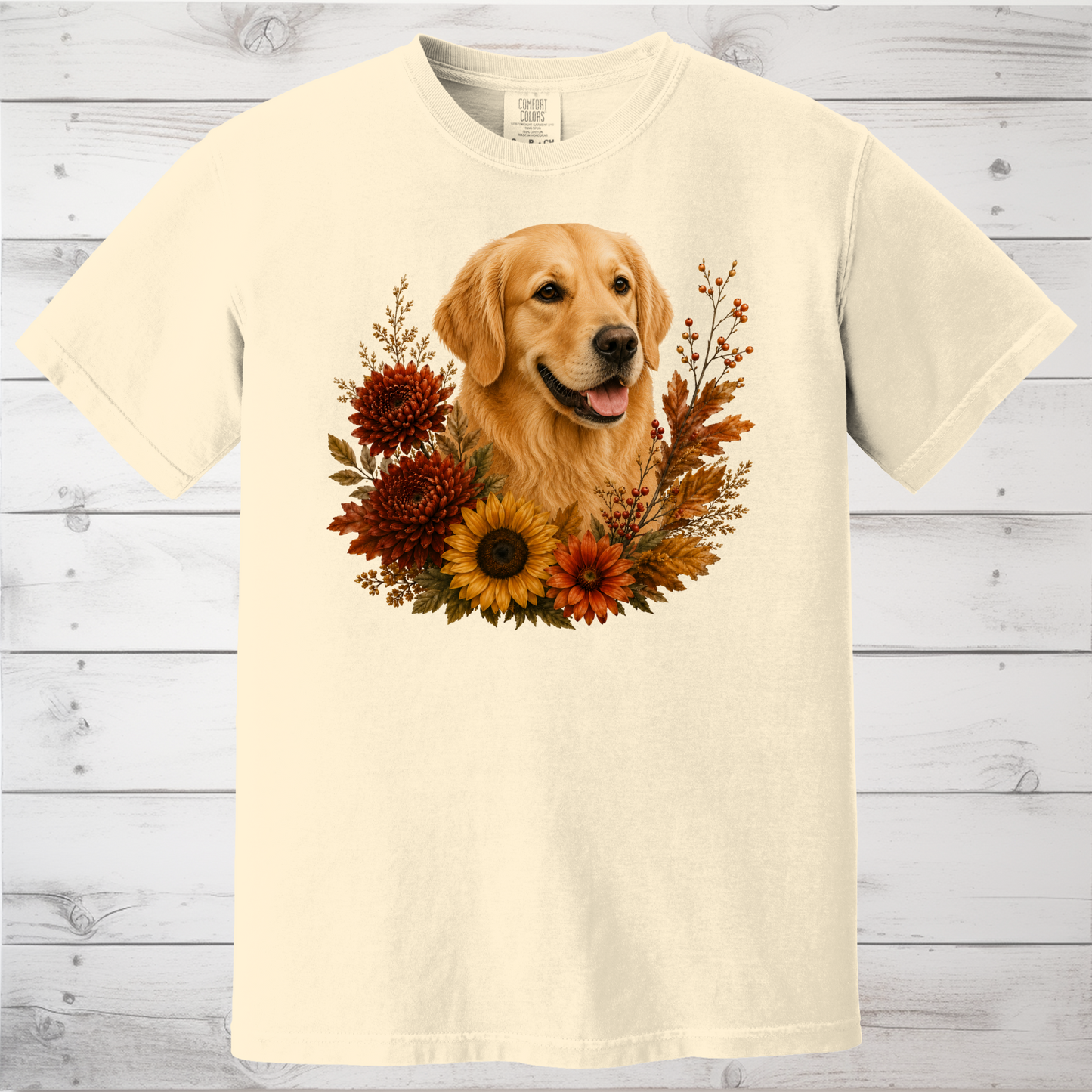 Golden Retriever Autumn Floral Shirt