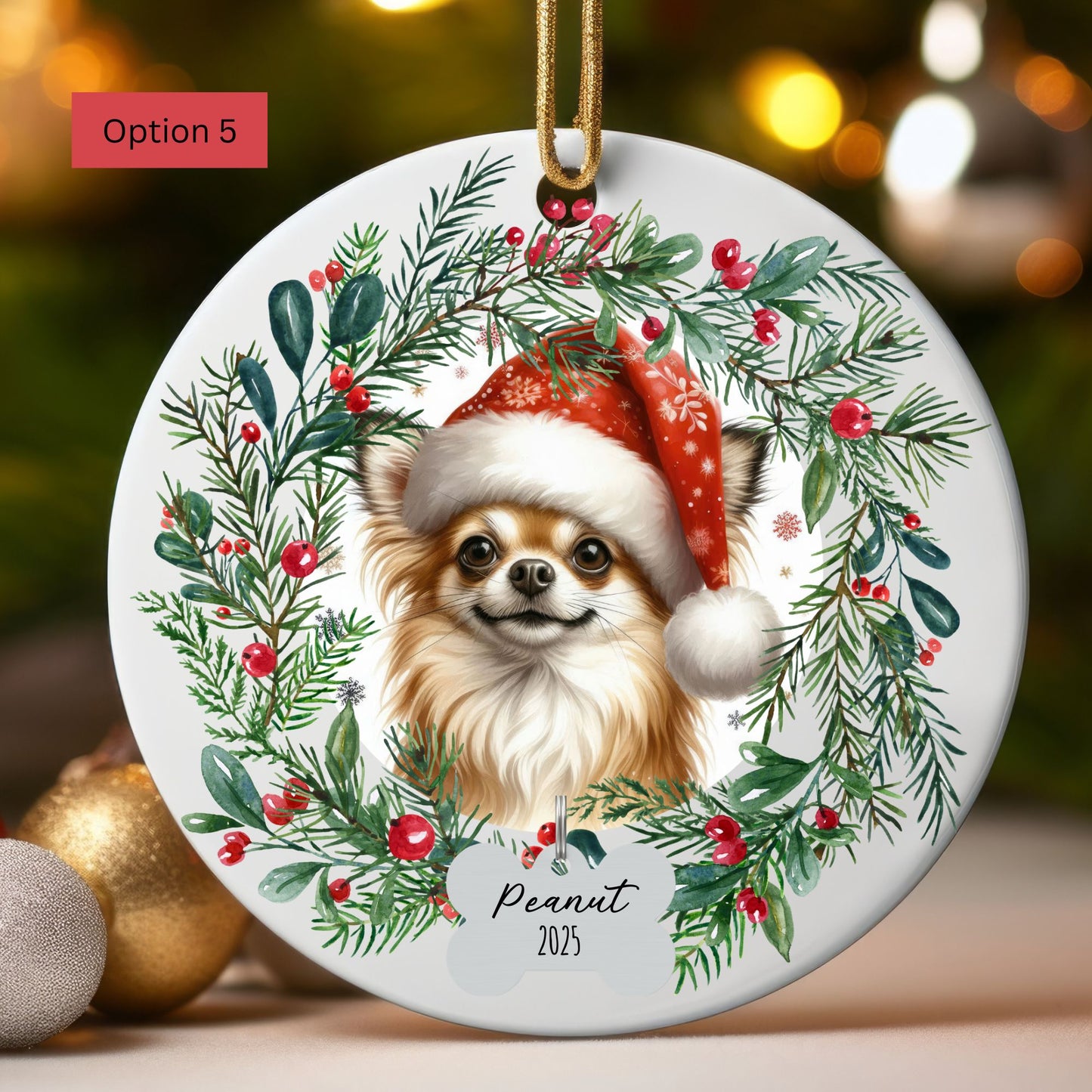 Personalized Chihuahua Christmas Ornament