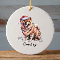 Load image into Gallery viewer, Chow Chow Christmas Ornament, Personalized Dog Ornament
