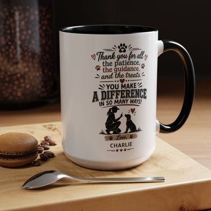 Personalized Thank You Dog Trainer Mug
