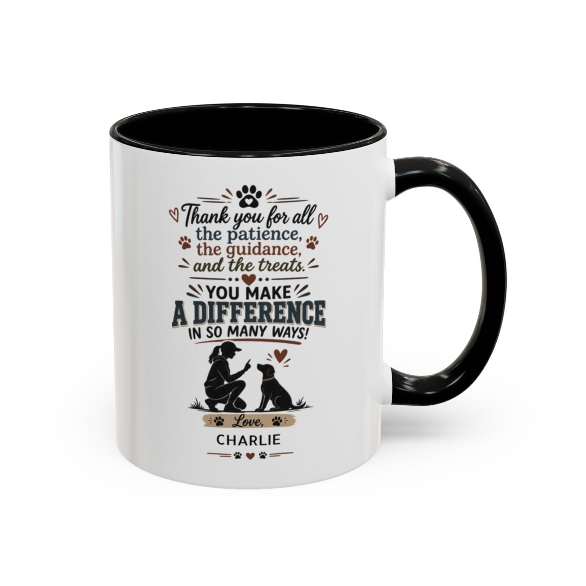 Personalized Thank You Dog Trainer Mug