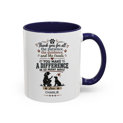 Personalized Thank You Dog Trainer Mug
