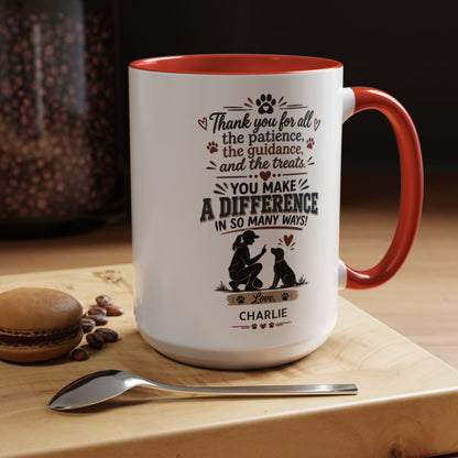 Personalized Thank You Dog Trainer Mug