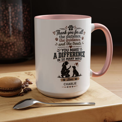 Personalized Thank You Dog Trainer Mug