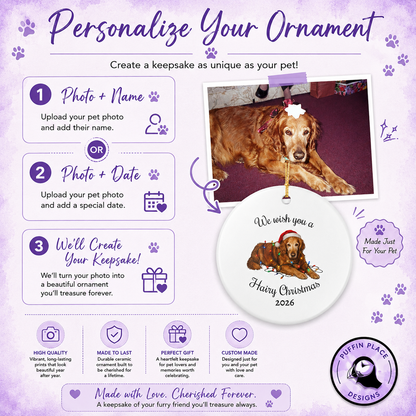 Personalized Geometric Pet Ornament