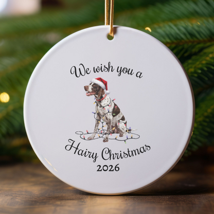 Christmas English Pointer Ornament, Christmas Lights Dog Keepsake
