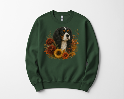 Tri Color Cavalier Autumn Floral Sweatshirt