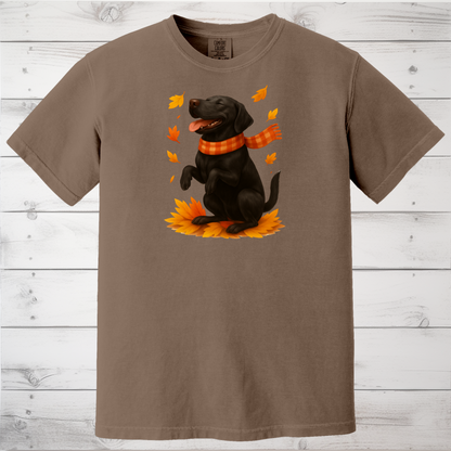 Black Labrador Autumn Sweatshirt, Cute Fall Dog Shirt, Dog Lovers Gift, Cozy Dog Sweater, Labrador in Leaves, Gift For Pet Moms