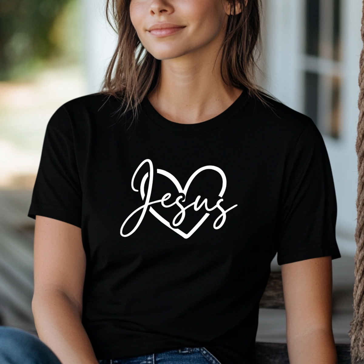 Jesus Heart Shirt, Tank or Hoodie, Christian Apparel for Women, Faith Graphic Tee, Cute Jesus Lover Gift