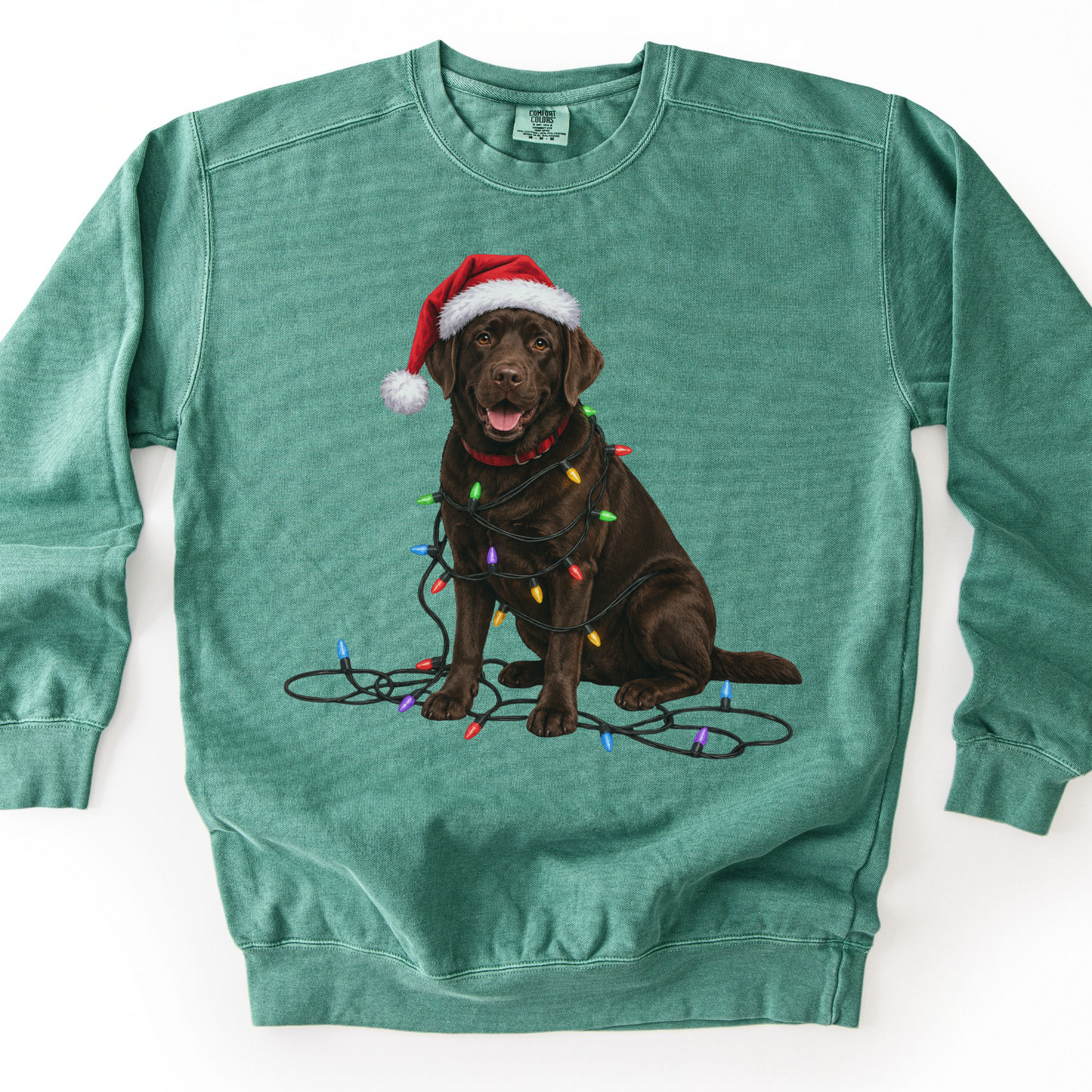 Chocolate Lab Christmas Lights Sweatshirt