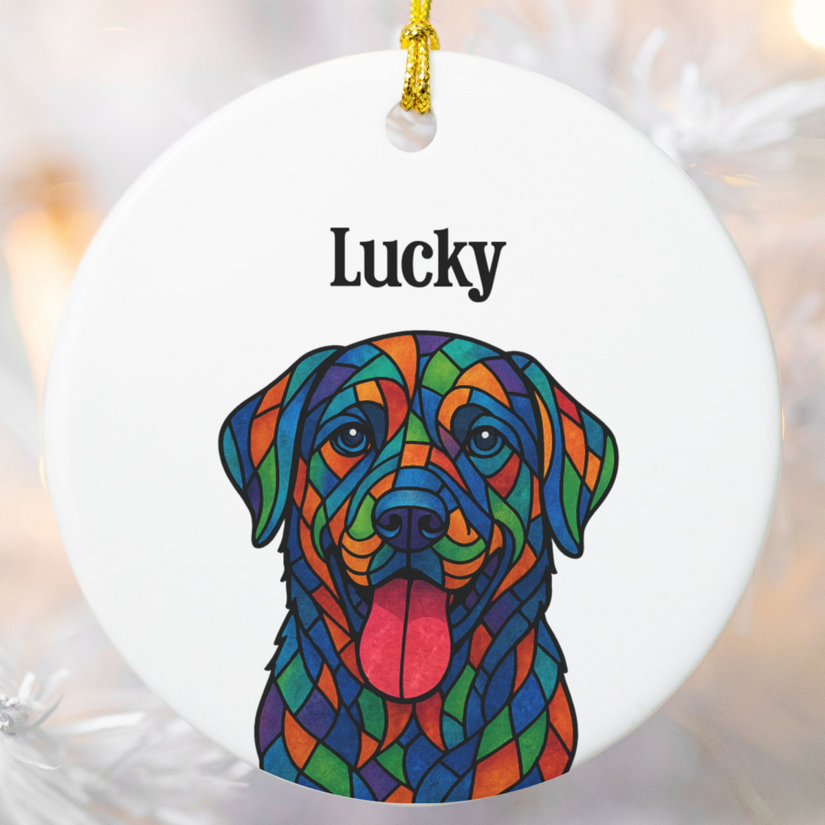 Personalized Geometric Pet Ornament