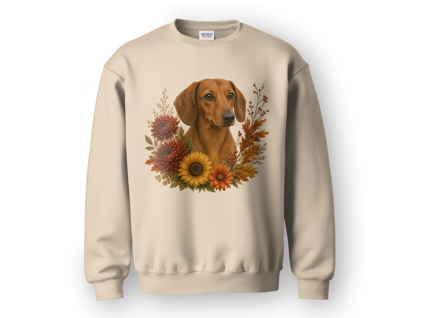 Red Dachshund Autumn Floral Sweatshirt