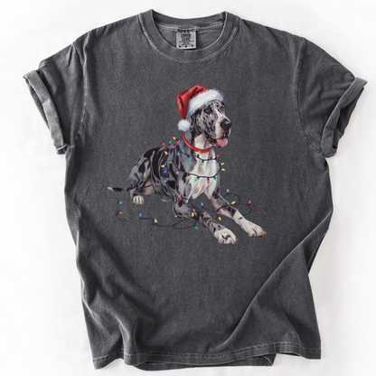 Christmas Great Dane Shirt, Christmas Lights Dog Shirt, Christmas Dog, Great Dane Mom Shirt, Gift for Dog Lover, Great Dane