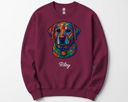 Personalized Geometric Tile Dog Head Shirt
