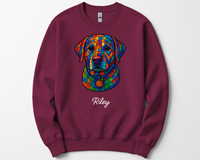 Load image into Gallery viewer, Personalized Geometric Tile Dog Head Shirt
