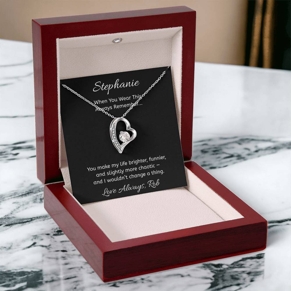 Personalized Heart Necklace with Message Card