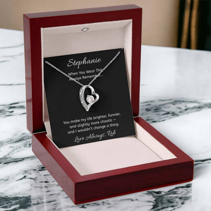 Personalized Heart Necklace with Message Card
