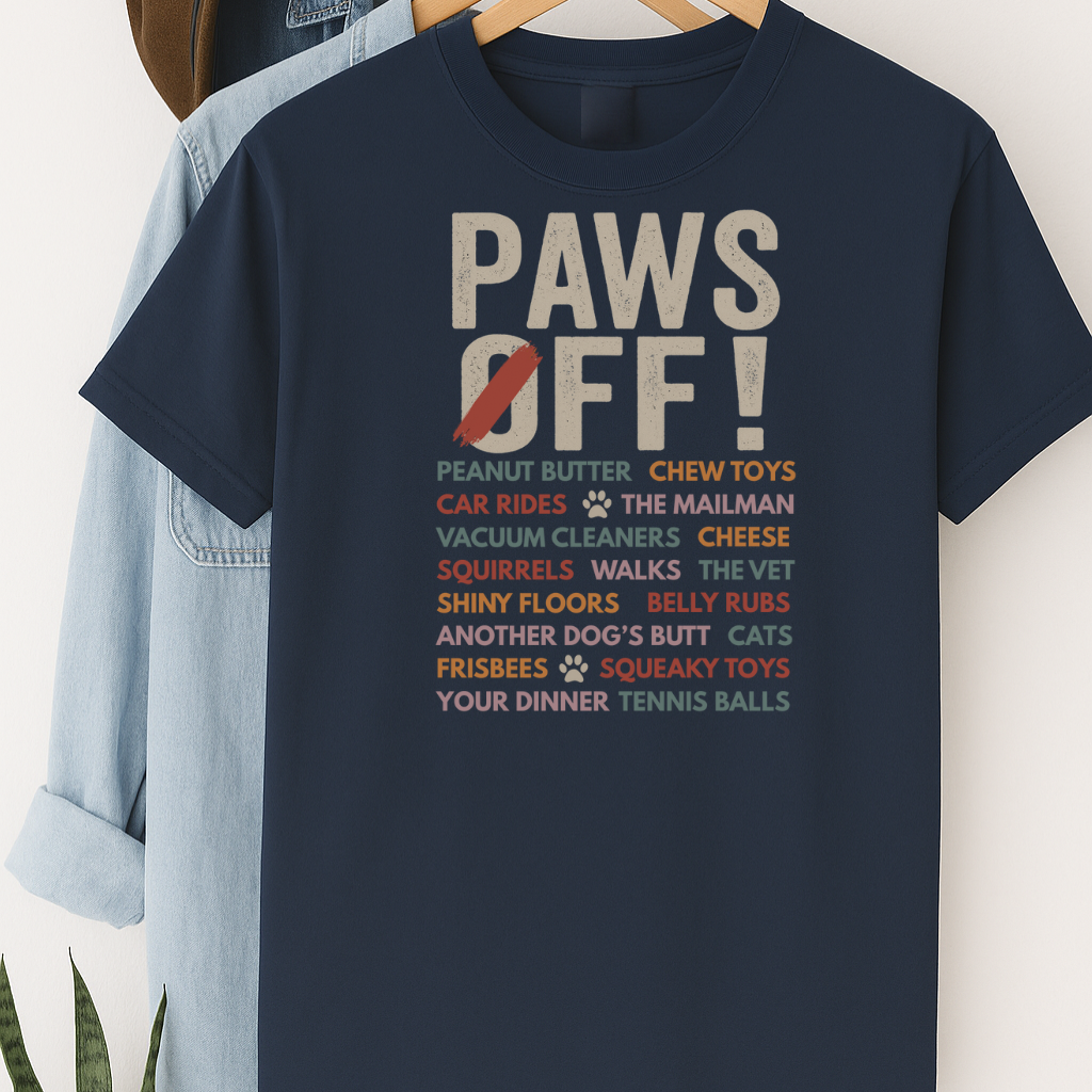 Paws Off Funny Dog Lover T-Shirt – Hilarious Pet Parent Tee for Dog Moms & Dads Who Get It