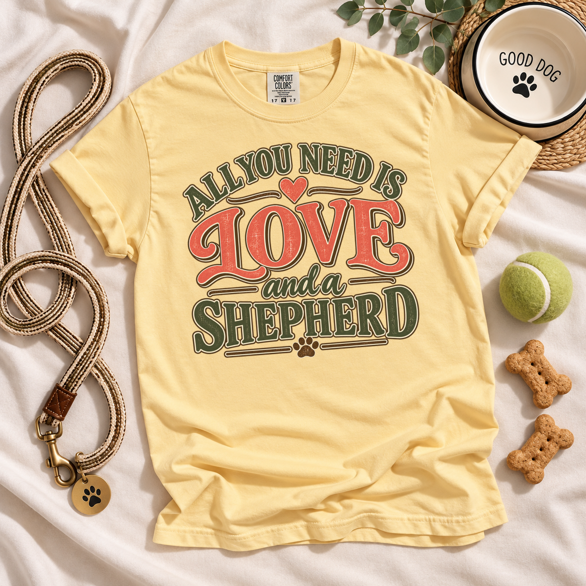 German Shepherd Shirt, All You Need Is Love and a Shepherd