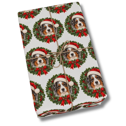 Australian Shepherd Christmas Wrapping Paper, Aussie Dog Gift Wrap, Holiday Paper for Dog Lovers