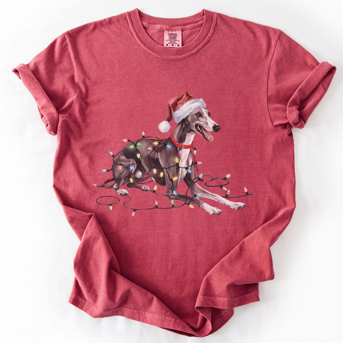 Greyhound Christmas Lights Shirt