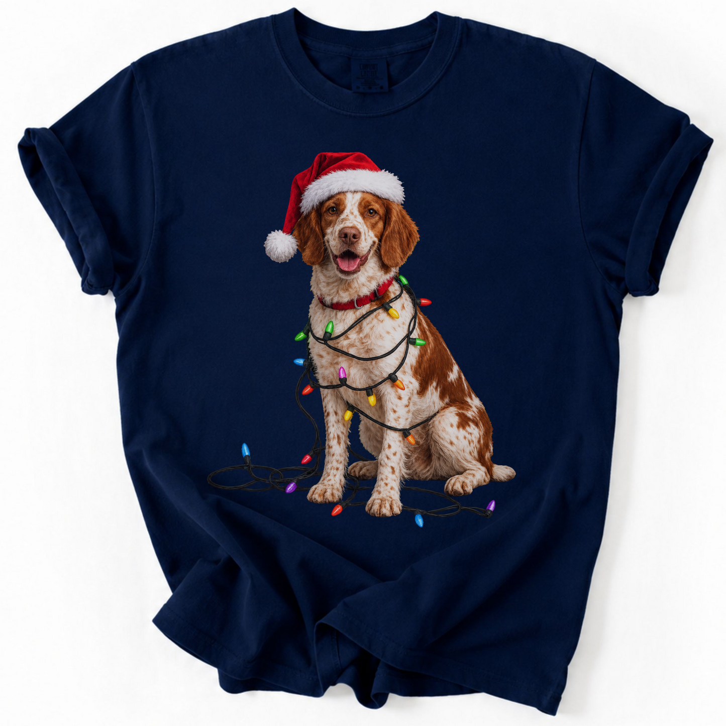 Brittany Spaniel Christmas Lights Shirt