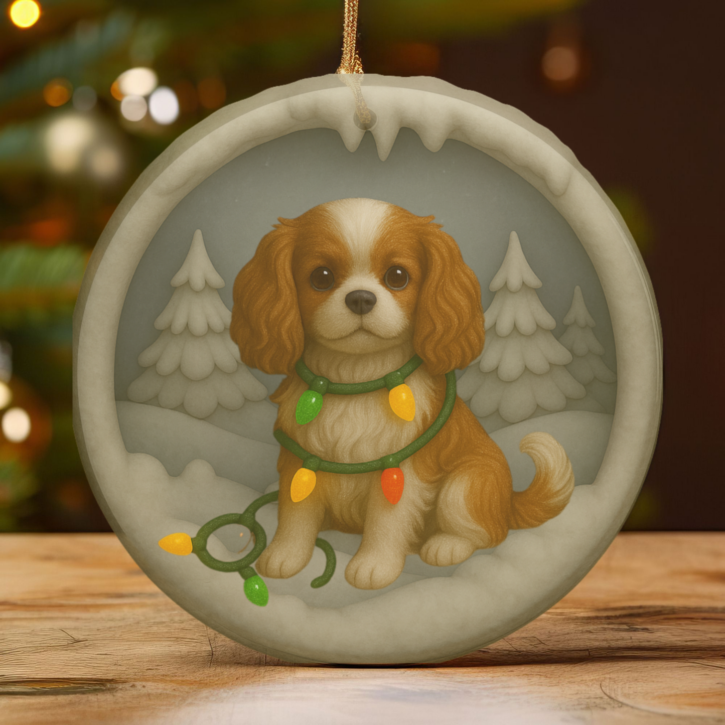 Personalized Blenheim Cavalier King Charles Christmas Ornament