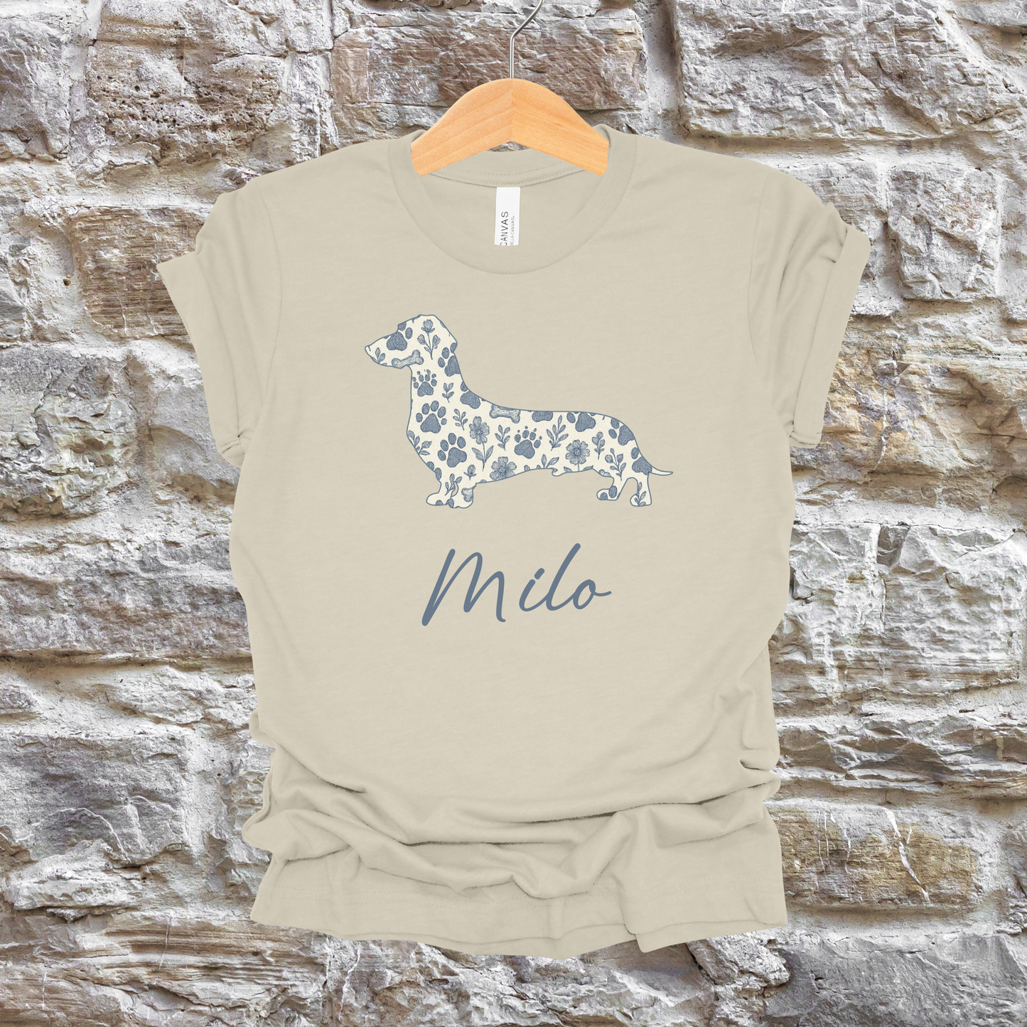 Personalized Dachshund Toile Dog Paw Shirt