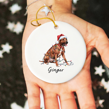 Rhodesian Ridgeback Ornament, Custom Dog Lover Holiday Gift