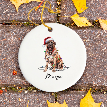 Mastiff Christmas Ornament, Personalized Dog Keepsake