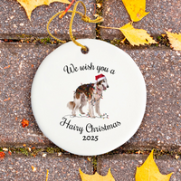Load image into Gallery viewer, Christmas Borzoi Ornament, Christmas Lights Dog Keepsake

