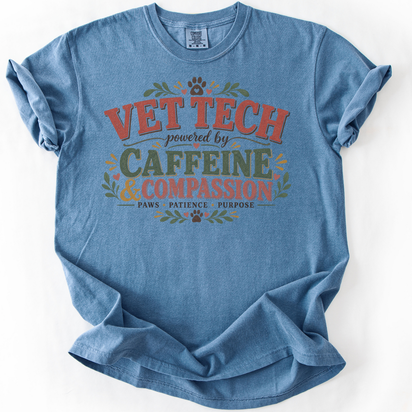 Vet Tech Shirt, Veterinary Technician Gift, Caffeine and Compassion Tee, Vet Tech Apparel