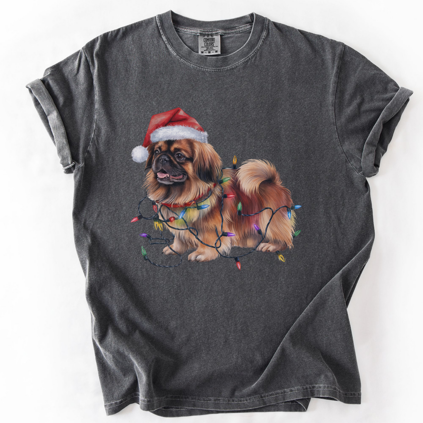 Christmas Pekingese Shirt, Christmas Lights Dog Tee, Christmas Dog, Pekingese Mom Tee, Gift for Dog Lover
