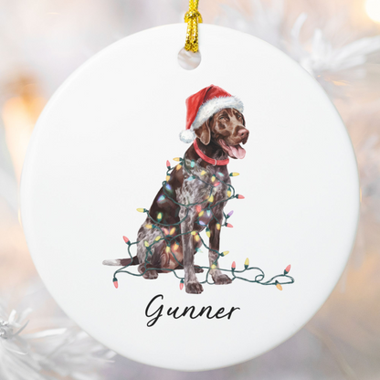German Shorthaired Pointer Ornament, Personalized Christmas Gift