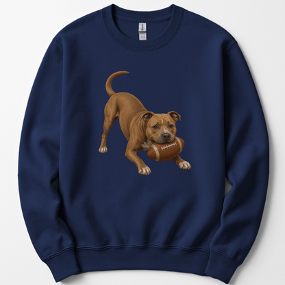 Pitbull Football Sweatshirt Dog Lover Game Day Crewneck Pittie Mom Gift Shirt