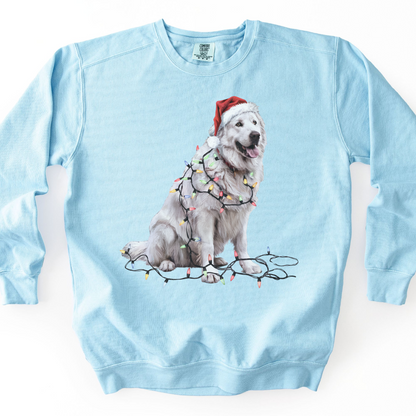 Great Pyrenees Christmas Lights Dog Sweatshirt