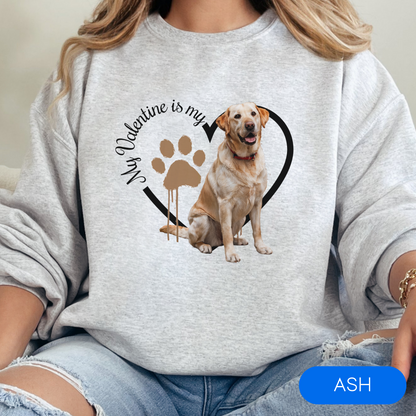 Valentine Yellow Lab Sweatshirt, Yellow Lab Mom, Valentine Heart Dog, Valentine Dog Sweatshirt, Gift for Dog Lover