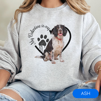 Valentine Springer Spaniel Sweatshirt, Springer Spaniel Mom, Valentine Heart Dog, Valentine Dog Sweatshirt, Gift for Dog Lover
