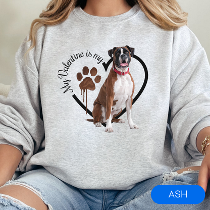 Valentine Boxer Sweatshirt, Boxer Mom, Valentine Heart Dog Sweatshirt, Valentine Dog, Gift for Dog Lover, Boxer