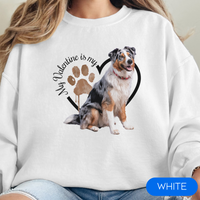Load image into Gallery viewer, Valentine Australian Shepherd Sweatshirt, Australian Shepherd Mom, Valentine Heart Dog, Valentine Dog Sweatshirt, Gift for Dog Lover
