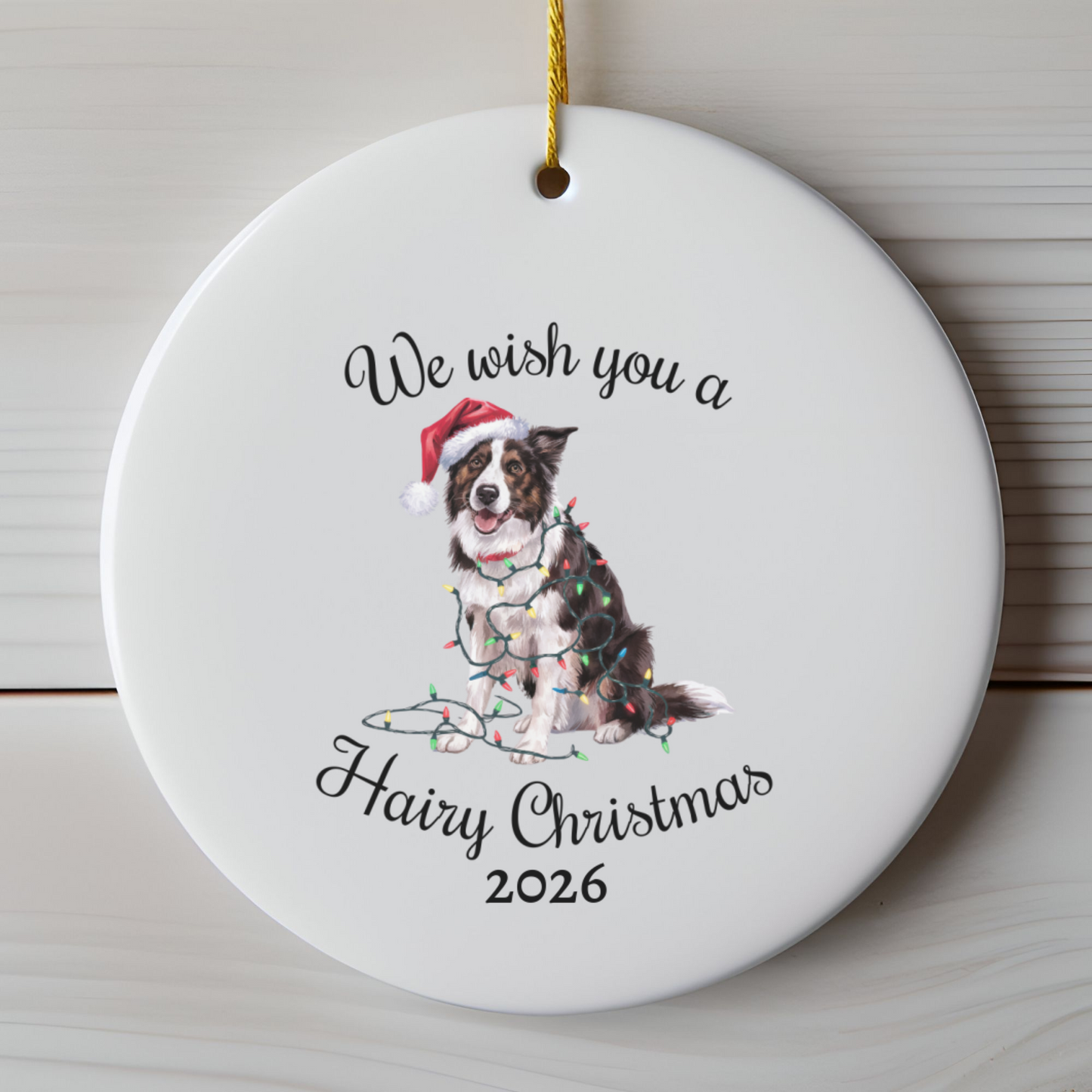 Christmas Border Collie Ornament, Border Collie Mom, Christmas Lights Dog Keepsake, Christmas Dog, Gift For Dog Lover, Border Collie