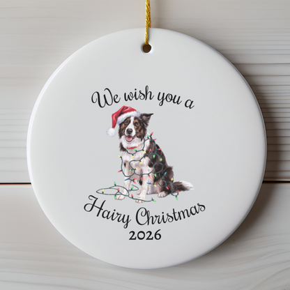 Christmas Border Collie Ornament, Border Collie Mom, Christmas Lights Dog Keepsake, Christmas Dog, Gift For Dog Lover, Border Collie