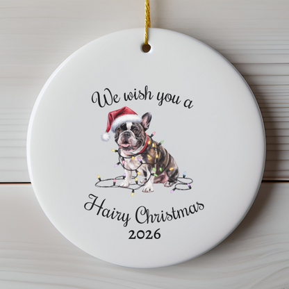Christmas French Bulldog Ornament, Christmas Lights Dog Keepsake