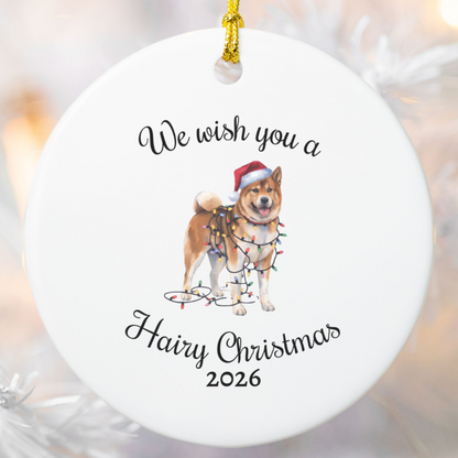 Christmas Akita Ornament, Christmas Lights Dog Keepsake, Christmas Dog, Akita Mom, Gift For Dog Lover, Akita