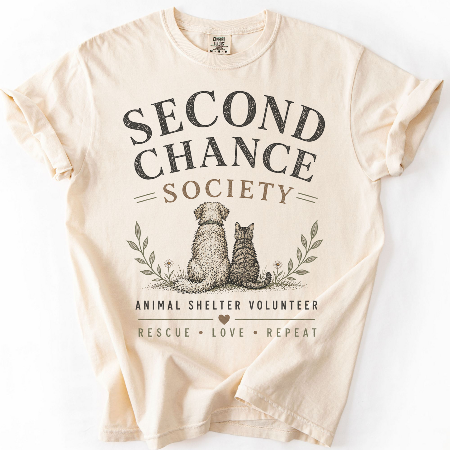 Animal Shelter Volunteer Shirt, Rescue Volunteer Gift, Second Chance Society Comfort Colors Tee