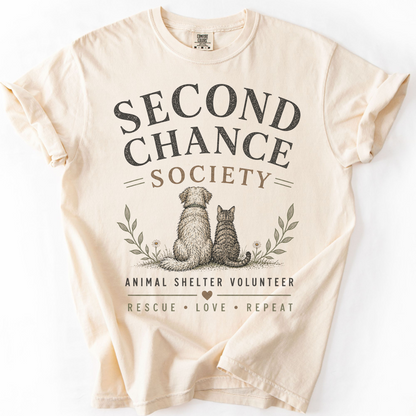 Animal Shelter Volunteer Shirt, Rescue Volunteer Gift, Second Chance Society Comfort Colors Tee