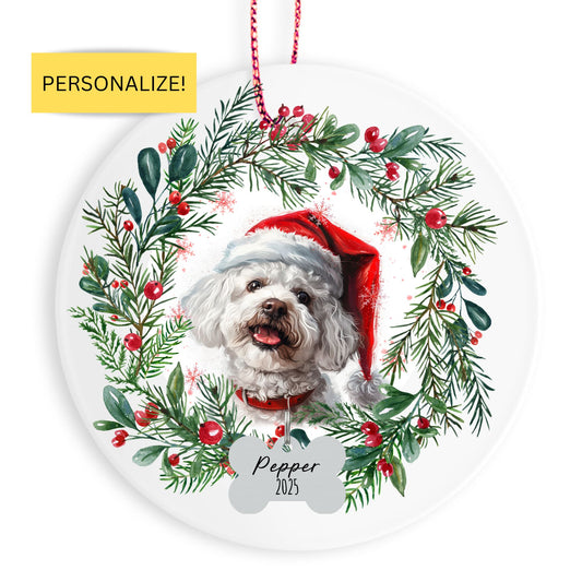 Personalized Bichon Frise Christmas Ornament