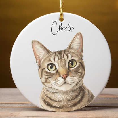 Custom Watercolor Pet Memorial Ornament with Name